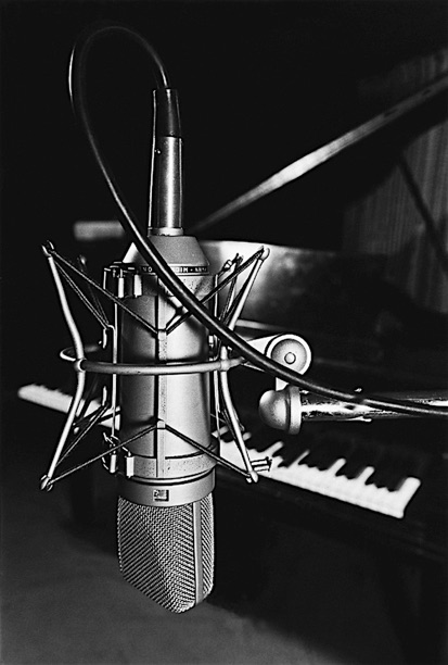 commercial corporate industrial photography neuman microphone in a recording studio
