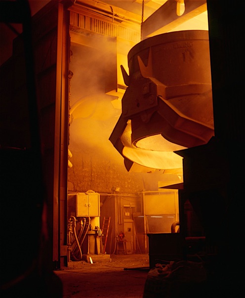 commercial corporate industrial photography steel mill interior