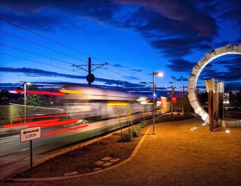 Light rail phoenix arizona corporate industrial editorial photorgraphy transportation