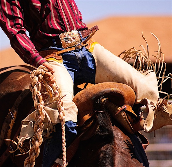american rodeo cowboy on horse